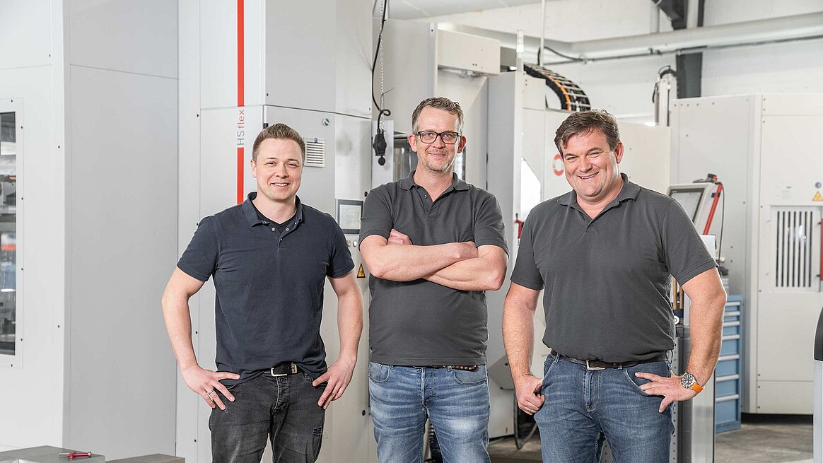 Christian Sieks, Arbeitsvorbereitung, Marco Laute, CAD/CAM-Programmierung, Lars Honermeier, Geschäftsführer HZT Honermeier Zerspanungstechnik