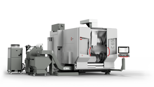 Die Hermle C650 Fräsmaschine von Hermle Ansicht von links