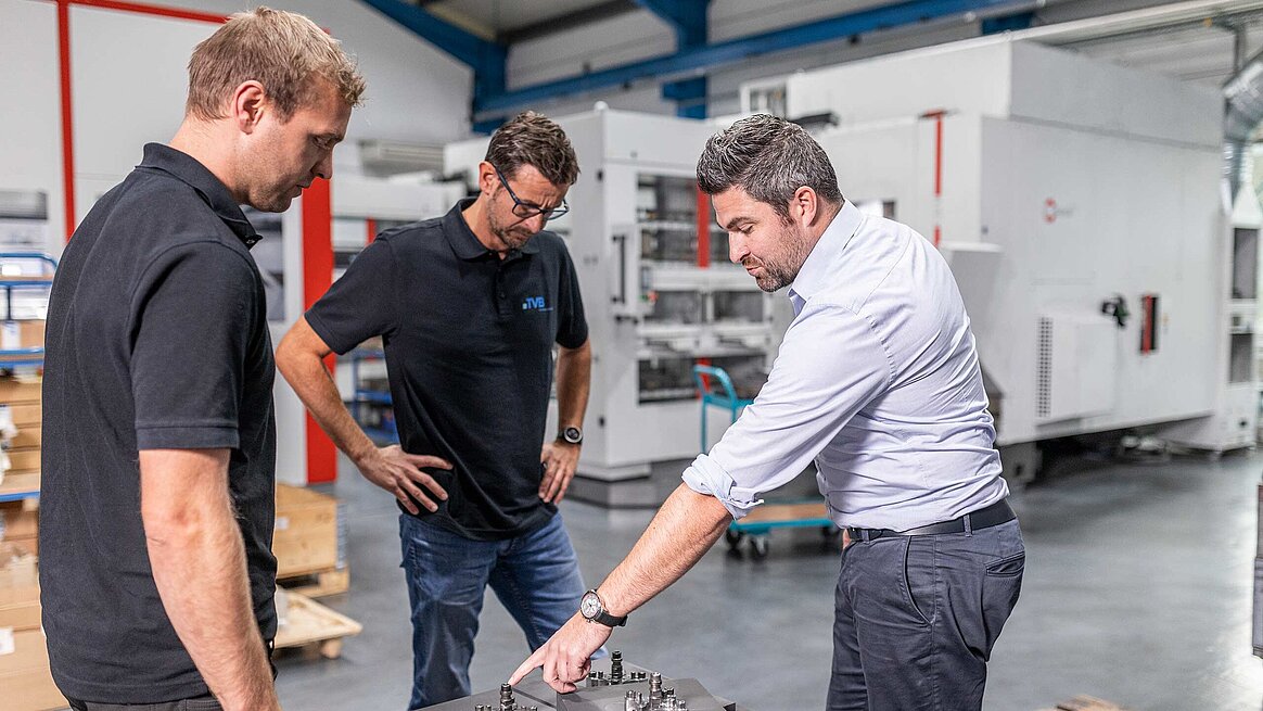 Johannes Fischer, CAM-Programmierer Bernd Habla, Auftragsabwicklung, Andreas Rauchenberger.