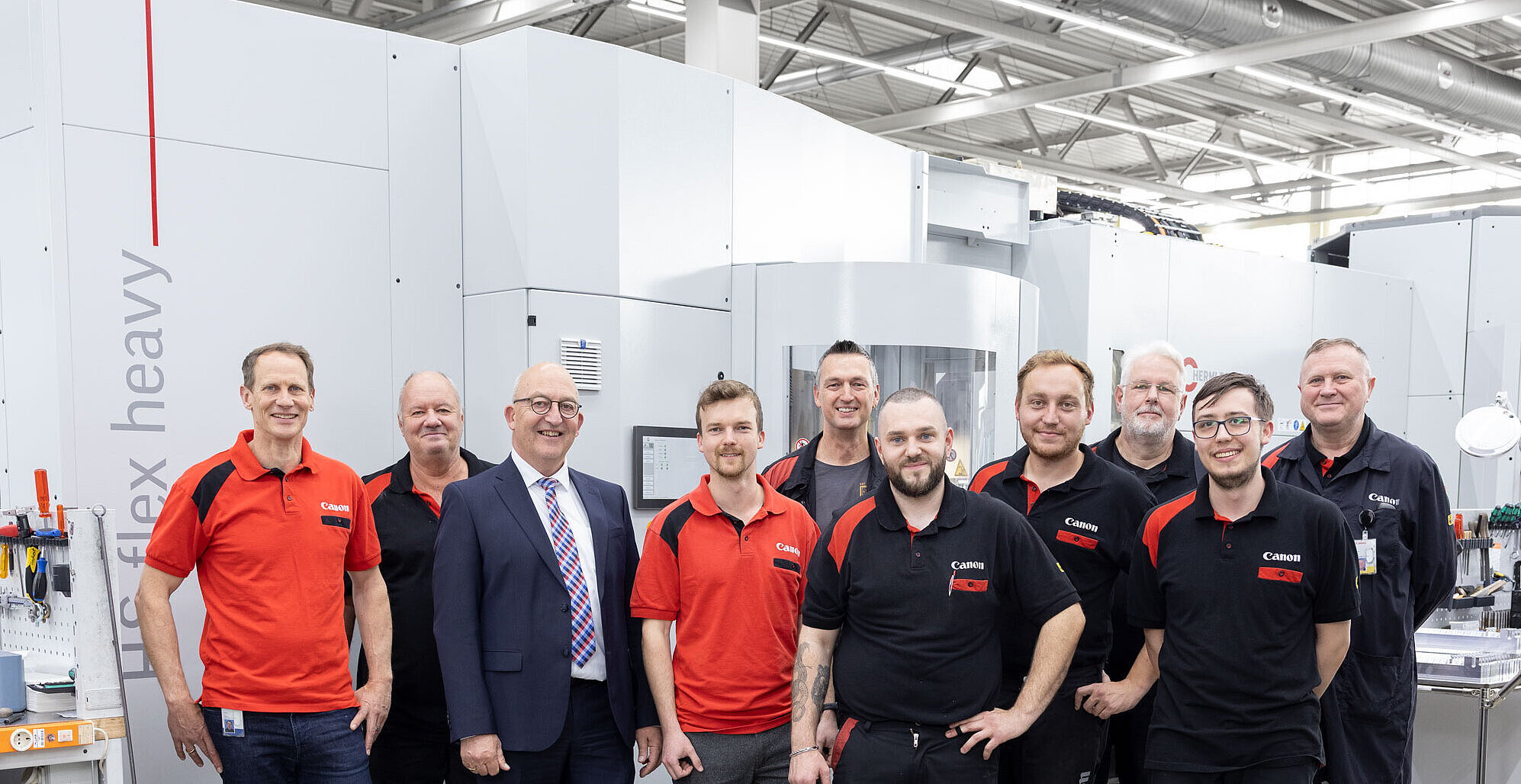 The HERMLE specialists at Canon Production Printing, including Dr Lars Jörgens, Michel Detische and Florian Neumair 