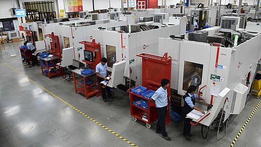 A view of the ‘C 22 U machining centre parade’ in the Seco Tools India production plant in Pune