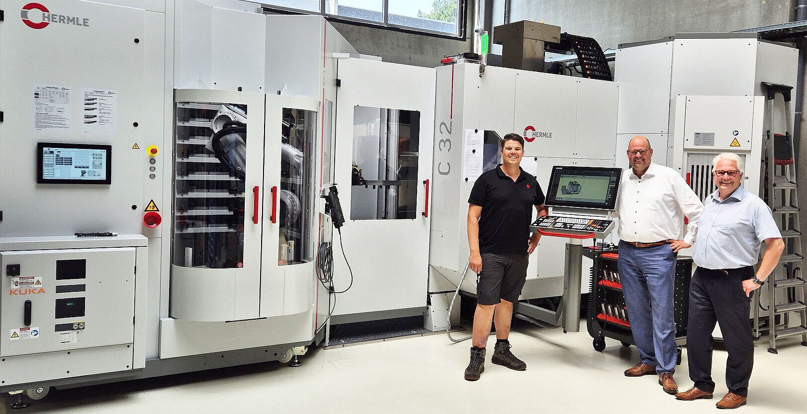 HERMLE C 32 with RS 1 robot system at Mestdagh in Belgium