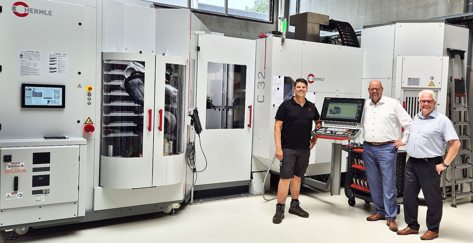 HERMLE C 32 with RS 1 robot system at Mestdagh in Belgium