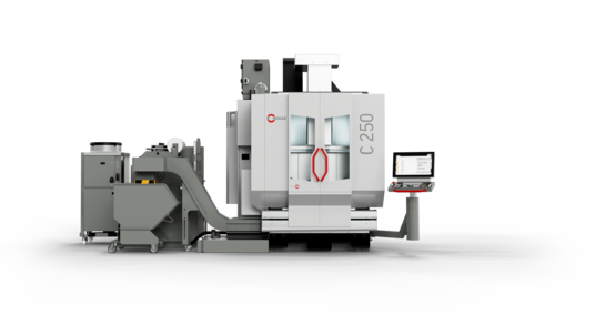 Das Bearbeitungszentrum C250 mit geschlossener Front von HERMLE