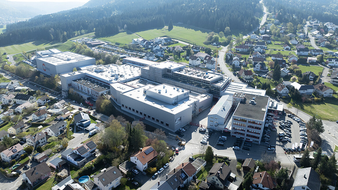 HERMLE’s headquarters in Gosheim, with the construction of a new, state-of-the-art application centre