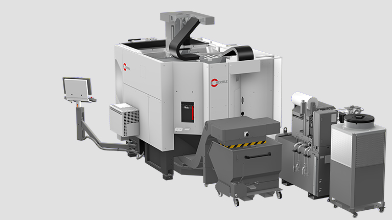 Chip conveyor with internal cooling lubricant supply ICS 80/40 and temperature controller